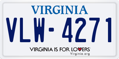 VA license plate VLW4271