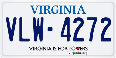 VA license plate VLW4272