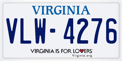 VA license plate VLW4276