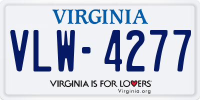 VA license plate VLW4277