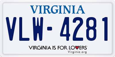 VA license plate VLW4281