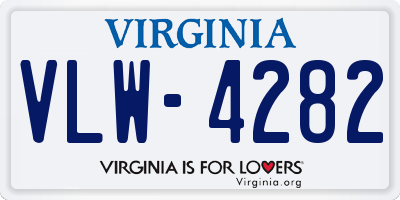 VA license plate VLW4282