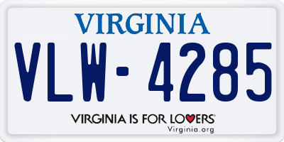 VA license plate VLW4285