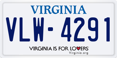 VA license plate VLW4291