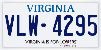 VA license plate VLW4295