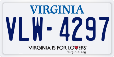 VA license plate VLW4297