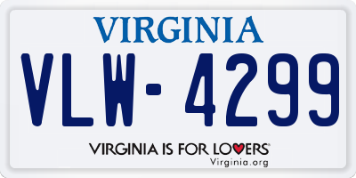 VA license plate VLW4299