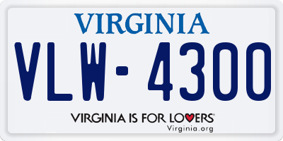 VA license plate VLW4300