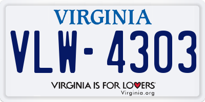 VA license plate VLW4303