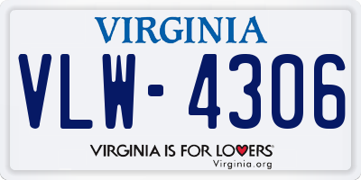 VA license plate VLW4306