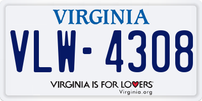 VA license plate VLW4308