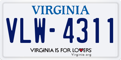 VA license plate VLW4311