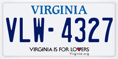 VA license plate VLW4327