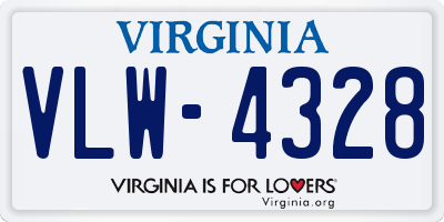 VA license plate VLW4328