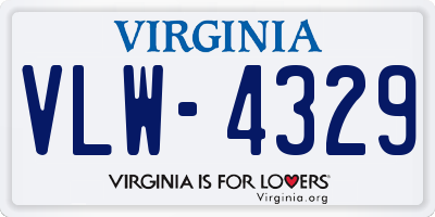 VA license plate VLW4329