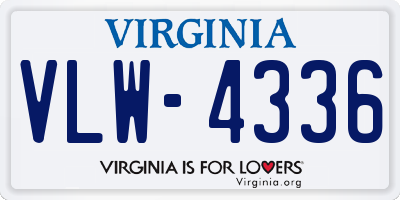 VA license plate VLW4336