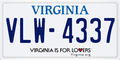 VA license plate VLW4337