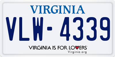 VA license plate VLW4339