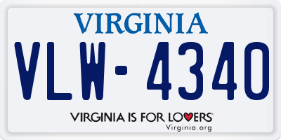 VA license plate VLW4340