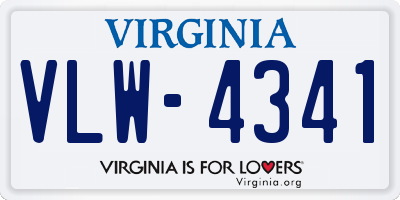 VA license plate VLW4341