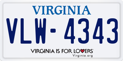 VA license plate VLW4343