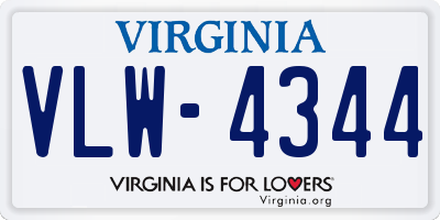 VA license plate VLW4344