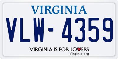 VA license plate VLW4359