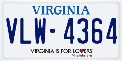 VA license plate VLW4364