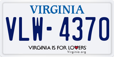 VA license plate VLW4370