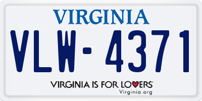 VA license plate VLW4371