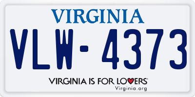 VA license plate VLW4373