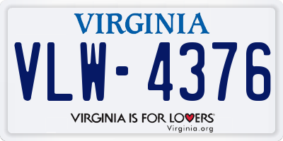 VA license plate VLW4376