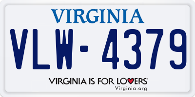 VA license plate VLW4379