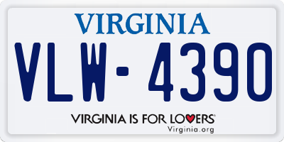 VA license plate VLW4390