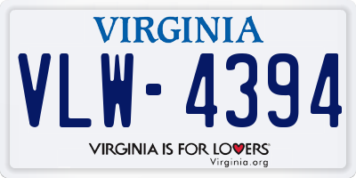 VA license plate VLW4394