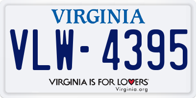 VA license plate VLW4395