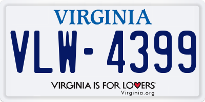 VA license plate VLW4399