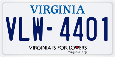 VA license plate VLW4401