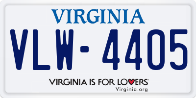 VA license plate VLW4405