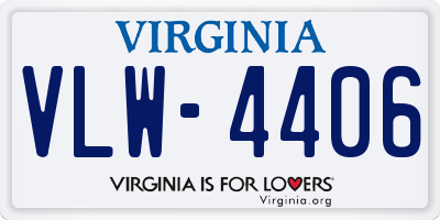 VA license plate VLW4406