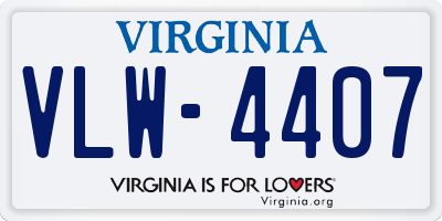 VA license plate VLW4407