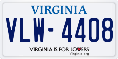 VA license plate VLW4408