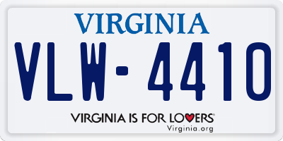 VA license plate VLW4410