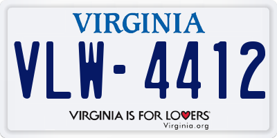 VA license plate VLW4412