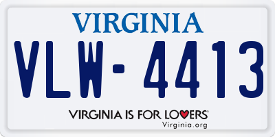 VA license plate VLW4413