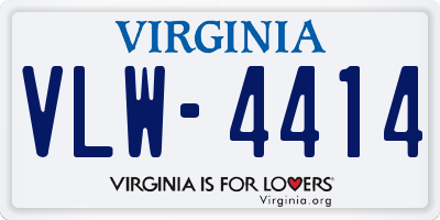 VA license plate VLW4414