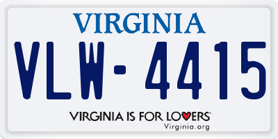 VA license plate VLW4415