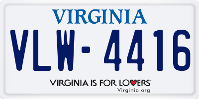 VA license plate VLW4416