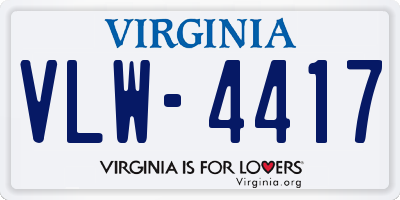 VA license plate VLW4417