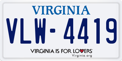 VA license plate VLW4419